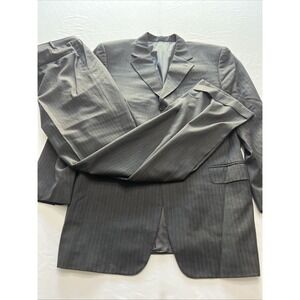Men's Canali Charcoal Gray Wool Italy Designer Suit 56L